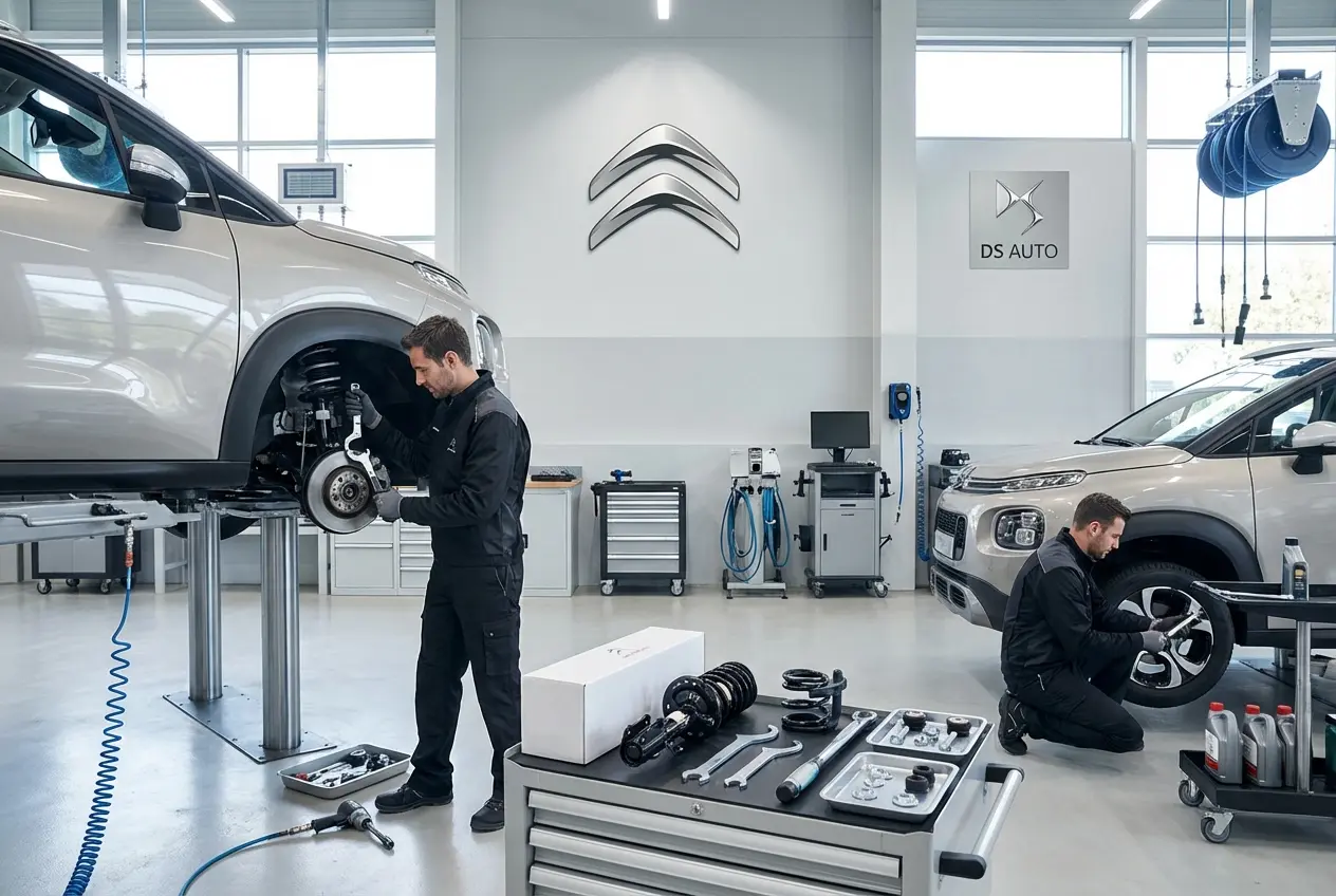 Замена передних и задних стоек амортизаторов Citroen в автосервисе DS Auto в Жуковском
